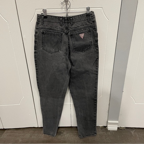 Guess by Georges Marciano Vintage Black Distressed Button Fly Tapered Leg Jeans - Picture 5 of 12